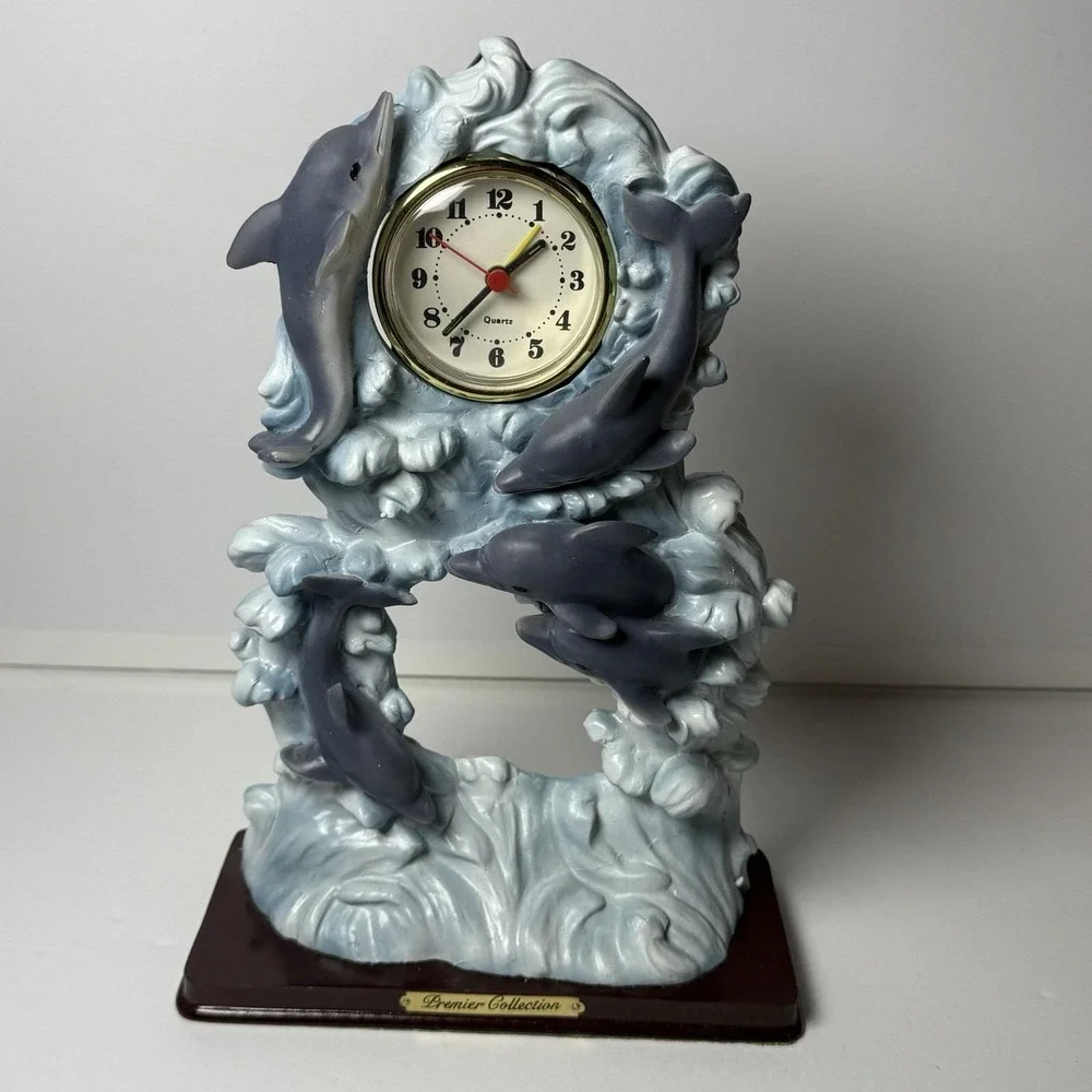Dolphin Pendulum Clock Polyresin Premier Collection‎ Quartz Table Clock